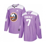 Adidas New York Islanders #7 Jordan Eberle Authentic Purple Fights Cancer Practice NHL Jersey