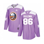 Adidas New York Islanders #86 Nikolay Kulemin Authentic Purple Fights Cancer Practice NHL Jersey