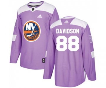 Adidas New York Islanders #88 Brandon Davidson Authentic Purple Fights Cancer Practice NHL Jersey