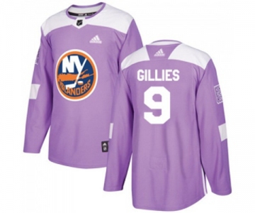 Adidas New York Islanders #9 Clark Gillies Authentic Purple Fights Cancer Practice NHL Jersey