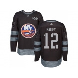 Men Adidas New York Islanders #12 Josh Bailey Black 1917-2017 100th Anniversary Stitched NHL Jersey