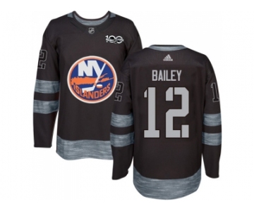 Men Adidas New York Islanders #12 Josh Bailey Black 1917-2017 100th Anniversary Stitched NHL Jersey