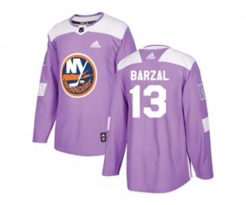 Men Adidas New York Islanders #13 Mathew Barzal Purple Authentic Fights Cancer Stitched NHL Jersey