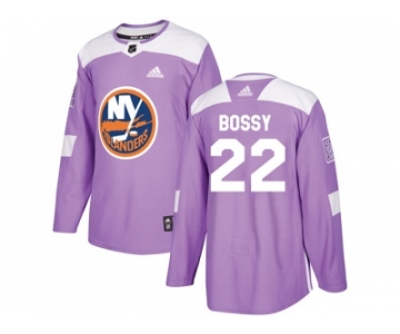 Men Adidas New York Islanders #22 Mike Bossy Purple Authentic Fights Cancer Stitched NHL Jersey