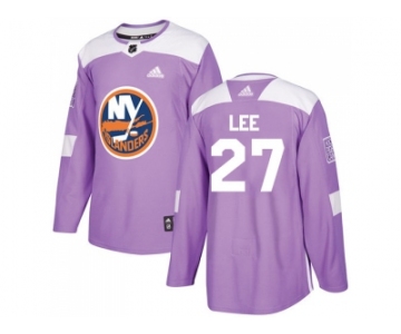 Men Adidas New York Islanders #27 Anders Lee Purple Authentic Fights Cancer Stitched NHL Jersey