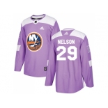 Men Adidas New York Islanders #29 Brock Nelson Purple Authentic Fights Cancer Stitched NHL Jersey