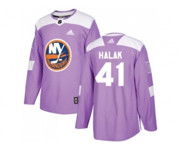 Men Adidas New York Islanders #41 Jaroslav Halak Purple Authentic Fights Cancer Stitched NHL Jersey