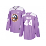 Men Adidas New York Islanders #44 Calvin De Haan Purple Authentic Fights Cancer Stitched NHL Jersey