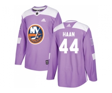 Men Adidas New York Islanders #44 Calvin De Haan Purple Authentic Fights Cancer Stitched NHL Jersey