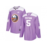 Men Adidas New York Islanders #5 Denis Potvin Purple Authentic Fights Cancer Stitched NHL Jersey