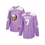 Men Adidas New York Islanders #7 Jordan Eberle Purple Authentic Fights Cancer Stitched NHL Jersey