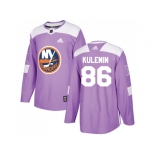 Men Adidas New York Islanders #86 Nikolay Kulemin Purple Authentic Fights Cancer Stitched NHL Jersey