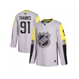 Men Adidas New York Islanders #91 John Tavares Gray 2018 All-Star Metro Division Authentic Stitched NHL Jersey