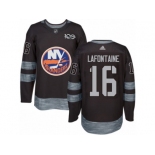 Men's Adidas New York Islanders #16 Pat LaFontaine Authentic Black 1917-2017 100th Anniversary NHL Jersey