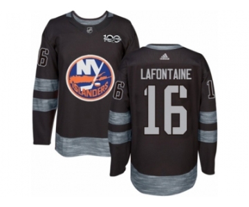 Men's Adidas New York Islanders #16 Pat LaFontaine Authentic Black 1917-2017 100th Anniversary NHL Jersey