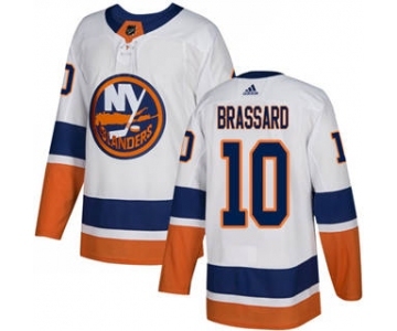 Men's Islanders #10 Derek Brassard White Road Authentic Stitched Hockey Jersey