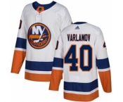 Men's Islanders #40 Semyon Varlamov White Road Authentic Stitched Hockey Jersey