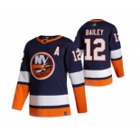 Men's New York Islanders #12 Josh Bailey Navy Blue 2020-21 Reverse Retro Alternate Hockey Jersey