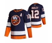 Men's New York Islanders #12 Josh Bailey Navy Blue 2020-21 Reverse Retro Alternate Hockey Jersey