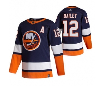 Men's New York Islanders #12 Josh Bailey Navy Blue 2020-21 Reverse Retro Alternate Hockey Jersey