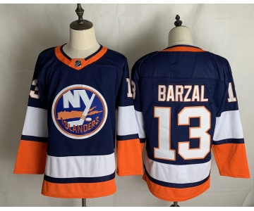 Men's New York Islanders #13 Mathew Barzal Authentic Blue 2021 New Hockey Jersey