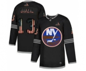 Men's New York Islanders #13 Mathew Barzal Black USA Flag Limited Hockey Jersey