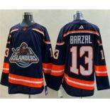 Men's New York Islanders #13 Mathew Barzal Blue 2022 Reverse Retro Stitched Jersey