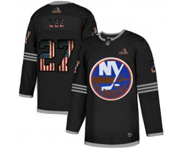 Men's New York Islanders #27 Anders Lee Black USA Flag Limited Hockey Jersey