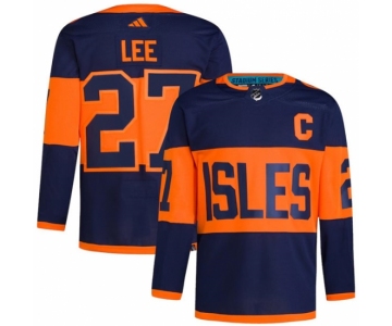 Men's New York Islanders #27 Anders Lee Navy 2024 Stadium Series Stitched Jersey