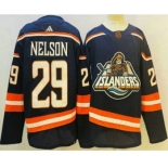 Men's New York Islanders #29 Brock Nelson Blue 2022 Reverse Retro Stitched Jersey