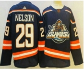 Men's New York Islanders #29 Brock Nelson Blue 2022 Reverse Retro Stitched Jersey