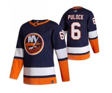 Men's New York Islanders #6 Ryan Pulock Navy Blue 2020-21 Reverse Retro Alternate Hockey Jersey