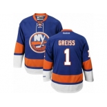 Men's Reebok New York Islanders #1 Thomas Greiss Authentic Royal Blue Home NHL Jersey