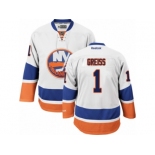 Men's Reebok New York Islanders #1 Thomas Greiss Authentic White Away NHL Jersey