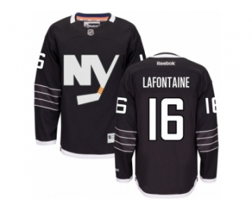 Men's Reebok New York Islanders #16 Pat LaFontaine Authentic Black Third NHL Jersey