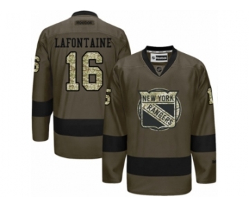 Men's Reebok New York Islanders #16 Pat LaFontaine Authentic Green Salute to Service NHL Jersey