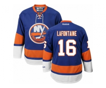 Men's Reebok New York Islanders #16 Pat LaFontaine Authentic Royal Blue Home NHL Jersey