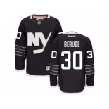 Men's Reebok New York Islanders #30 Jean-Francois Berube Authentic Black Third NHL Jersey