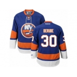 Men's Reebok New York Islanders #30 Jean-Francois Berube Authentic Royal Blue Home NHL Jersey