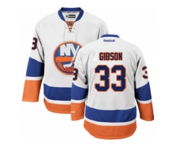 Men's Reebok New York Islanders #33 Christopher Gibson Authentic White Away NHL Jersey