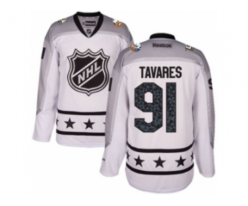 Men's Reebok New York Islanders #91 John Tavares Authentic White Metropolitan Division 2017 All-Star NHL Jersey