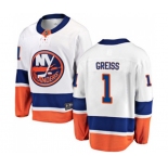 New York Islanders #1 Thomas Greiss Fanatics Branded White Away Breakaway NHL Jersey