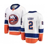 New York Islanders #2 Nick Leddy Fanatics Branded White Away Breakaway NHL Jersey