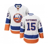 Reebok New York Islanders #15 Cal Clutterbuck Authentic White Away NHL Jersey