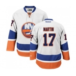 Reebok New York Islanders #17 Matt Martin Authentic White Away NHL Jersey