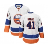 Reebok New York Islanders #41 Jaroslav Halak Authentic White Away NHL Jersey