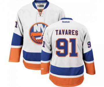 Reebok New York Islanders #91 John Tavares Authentic White Away NHL Jersey