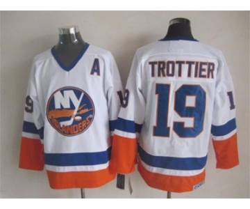 nhl jerseys new york islanders #19 trottier white[patch A]