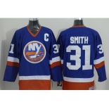 nhl jerseys new york islanders #31 billy smith blue[patch c]