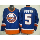 nhl jerseys new york islanders #5 potvin blue